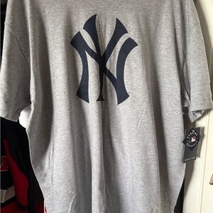 Genuine Merchandise Gray Tee with Navy Logo